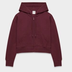 Aritzia TNA Sweatfleece Boxy Boyfriend Zip Up Hoodie